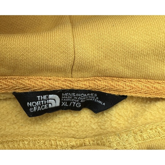 North Face Hoodie Mens XL Yellow Pullover Sweatshirt Kangaroo Pocket Outdoors - Picture 3 of 11
